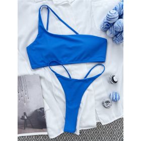 European And American Sexy Beach Bikini Swimsuit For Women (Option: Blue-L)