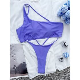 European And American Sexy Beach Bikini Swimsuit For Women (Option: Purple-L)